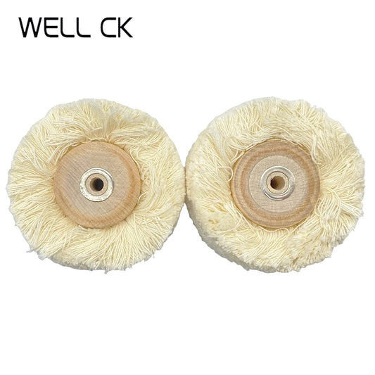 2pcs Dental Lab Laboratory Drill Brush Cotton Buff Diameter 80mm Consumable Latch Polishing Wheel Rotary Tools Wool Goat