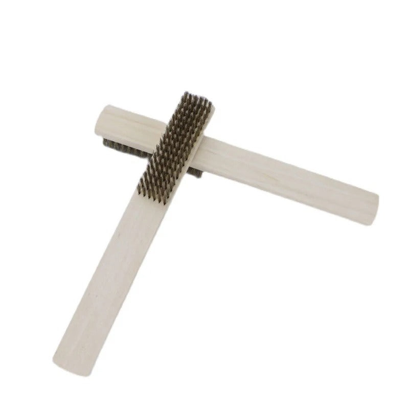 Dental Copper Wire Brush Polishing Drill Bit Cleaning Brush Wooden Handle Brass Wire Brush For Rust Paint Removal Clean Tool