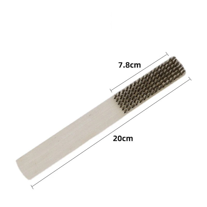 Dental Copper Wire Brush Polishing Drill Bit Cleaning Brush Wooden Handle Brass Wire Brush For Rust Paint Removal Clean Tool