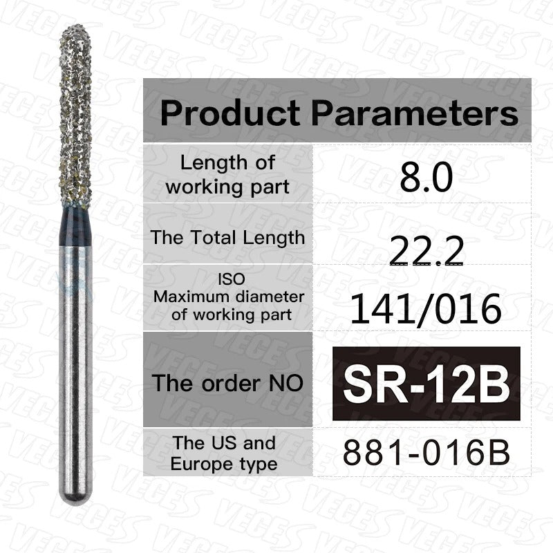 SR Type 10pcs Dental Strawberries Diamond Burs Drill FG 1.6mm Dentist Polishing Grinding Teeth Tools For High Speed Handpieces
