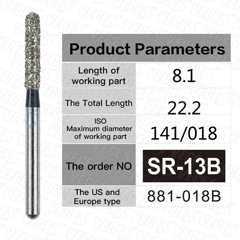 SR Type 10pcs Dental Strawberries Diamond Burs Drill FG 1.6mm Dentist Polishing Grinding Teeth Tools For High Speed Handpieces