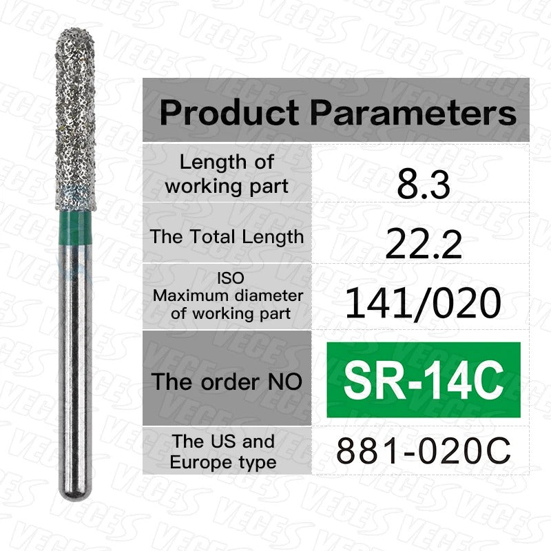 SR Type 10pcs Dental Strawberries Diamond Burs Drill FG 1.6mm Dentist Polishing Grinding Teeth Tools For High Speed Handpieces