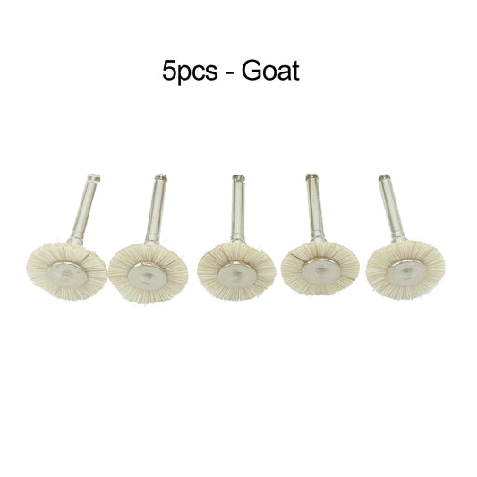 5pcs RA Shank Dental Polishing Brush Drill Wheel Materials Cotton Felt Goat Wool Alumina Tools Dia 10mm Handpiece Rotary Tools