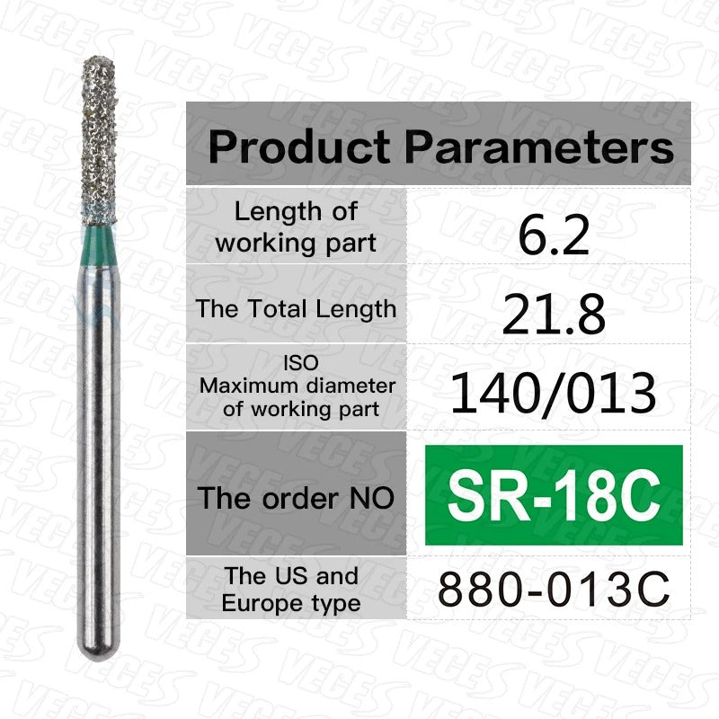 SR Type 10pcs Dental Strawberries Diamond Burs Drill FG 1.6mm Dentist Polishing Grinding Teeth Tools For High Speed Handpieces
