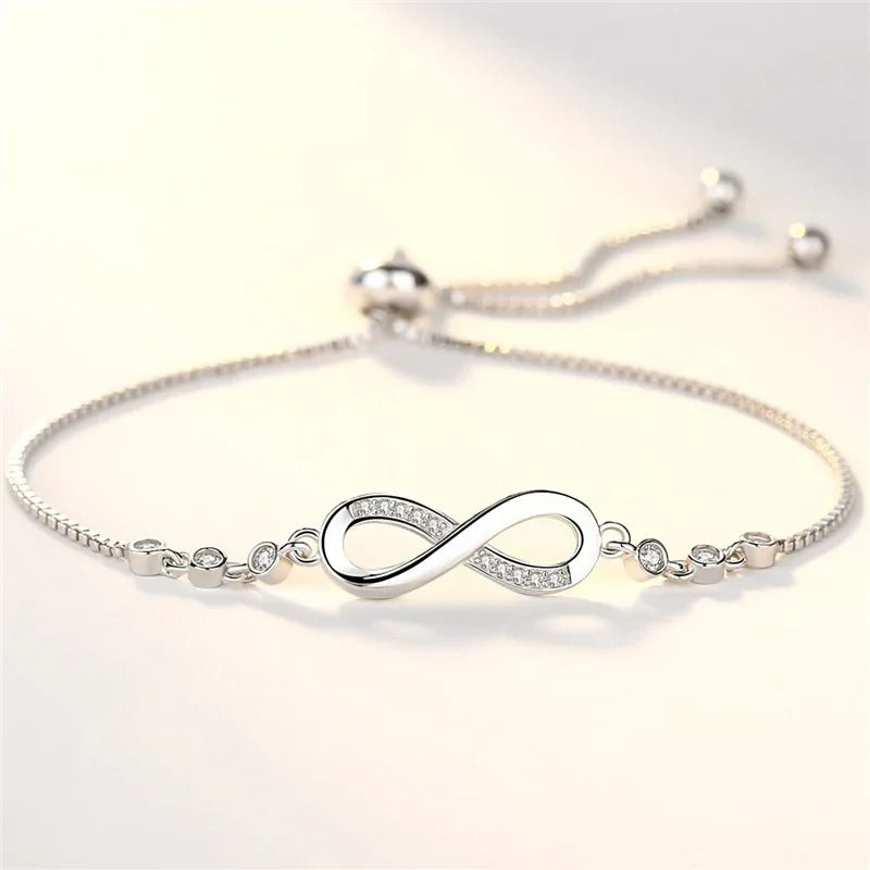 Fine 925 Sterling Silver Crystal Bracelets For Women Fashion Vintage Knot Adjustable Charm Bracelets Party Wedding Jewelry Gifts