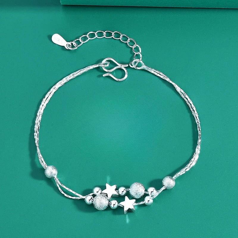 Fine 925 Sterling Silver Crystal Bracelets For Women Fashion Vintage Knot Adjustable Charm Bracelets Party Wedding Jewelry Gifts